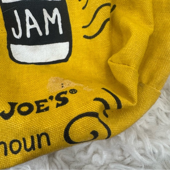 Trader Joe’s Waffle & Toast Yellow Tote Bag with Red Handles Reusable - Picture 5 of 9